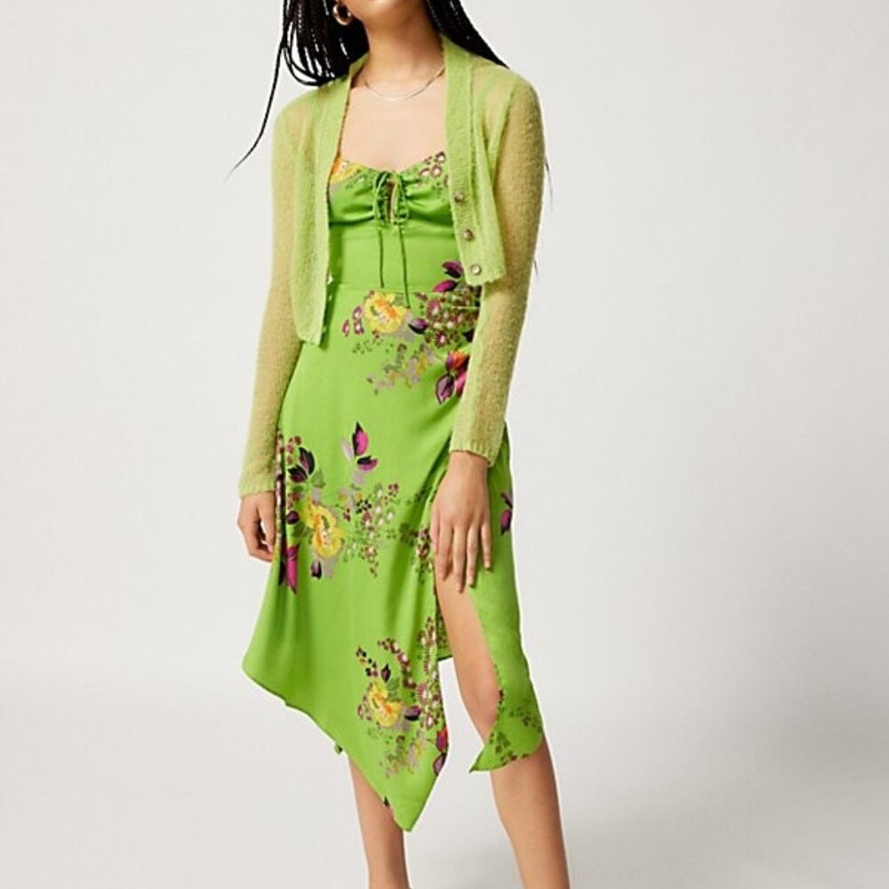 UO Priscilla Lace-Up Midi Dress